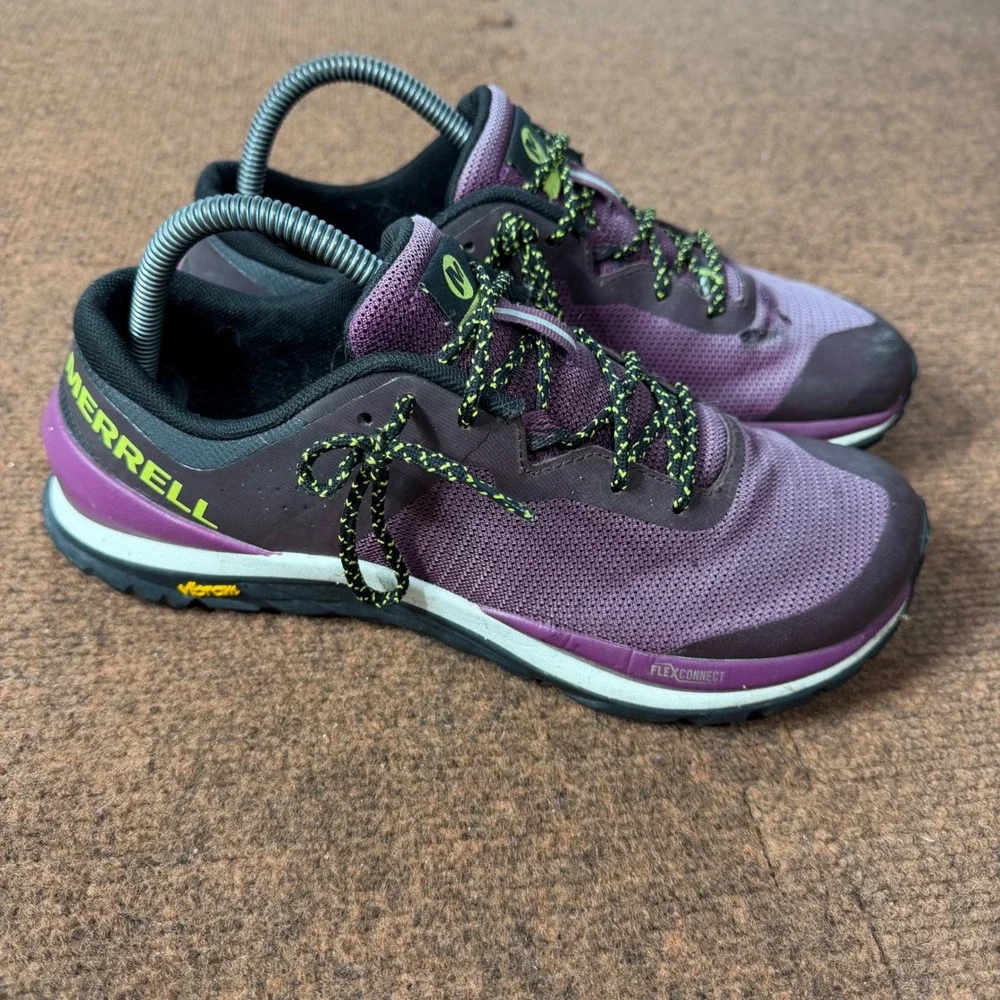 Merrell Antora 2 Womens Trail Running Shoes Purple Black Vibram J066700 Size 9.5